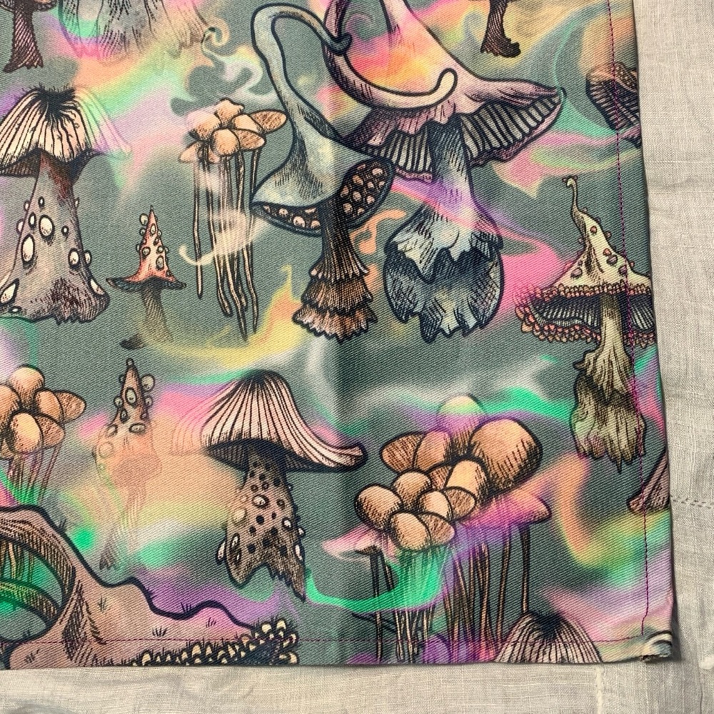 Brand new magic mushroom psychedelic tea towel